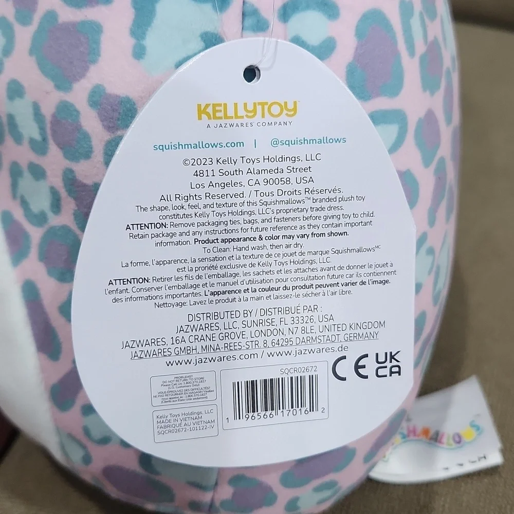 Squishmallows Hera the purple and pink Cheetah Kellytoy Plush stuffed animal 7in